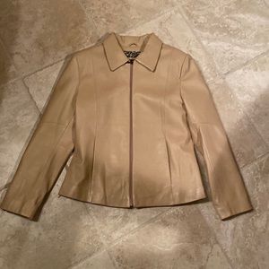 WILSONS Leather women’s dress jacket…Lightweight camel tan leather  size medium